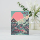 Mount Fuji vintage Postkarte (Stehend Vorderseite)