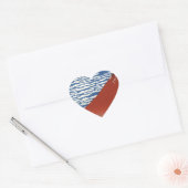 Mount Fuji Volcano Japan Malerei Herz-Aufkleber (Umschlag)