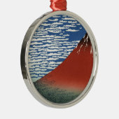 Mount Fuji Volcano Japan Malerei Silbernes Ornament (Rechts)