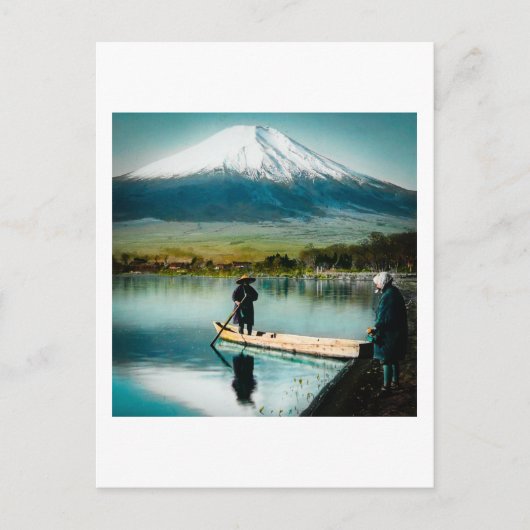 Mount Fuji vom See Yamanaka 富 Vintag Postkarte (Vorderseite)