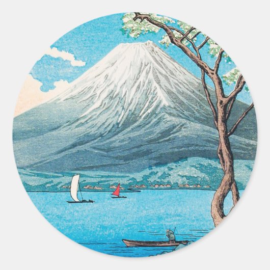 Mount Fuji vom See Yamanaka von Hiroaki Takahashi Runder Aufkleber (Vorderseite)