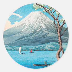 Mount Fuji vom See Yamanaka von Hiroaki Takahashi Runder Aufkleber