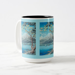 Mount Fuji vom See Yamanaka Zweifarbige Tasse