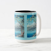 Mount Fuji vom See Yamanaka Zweifarbige Tasse (VorderseiteRechts)