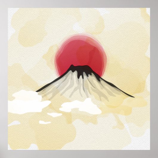 Mount Fuji watercolor illustration Poster (Vorne)