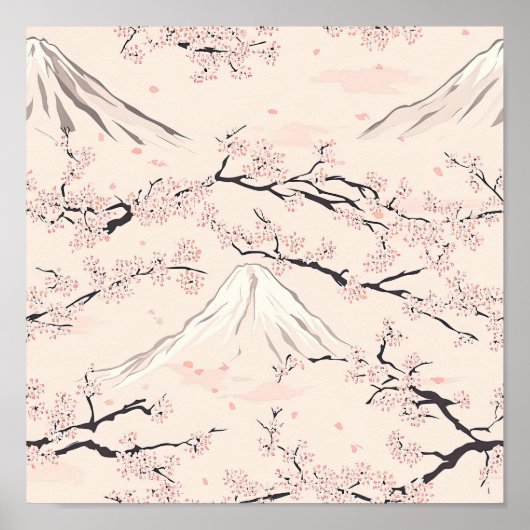 Mount Fuji with Cherry Blossoms – Japanese (1) Poster (Vorne)
