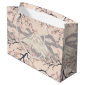 Mount Fuji with Cherry Blossoms – Japanese (2) Große Geschenktüte (Rückseite Schrägansicht)