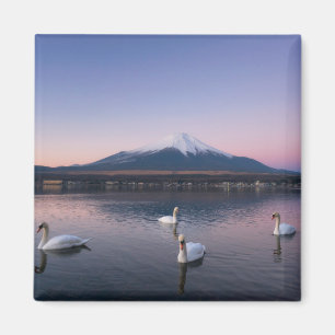 Mount Fuji Yamanaka See mit Schwänen Magnet