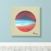 Mount Fuji Yellow Beige von Rofey Leinwanddruck (Insitu (Holzboden))