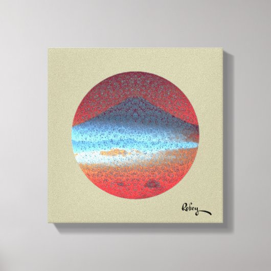 Mount Fuji Yellow Beige von Rofey Leinwanddruck (Vorderseite)