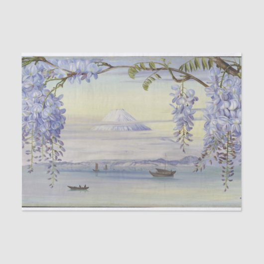 Mount Fujiyama Japan Wysteria von Marianne North Seidenpapier (Vorderseite)