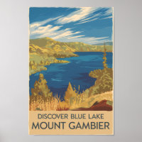 Mount Gambier Australia Illustration Travel Art