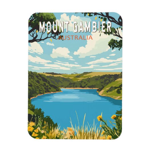 Mount Gambier Australia Reisen Vintag Magnet (Vertikal)