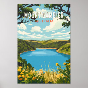 Mount Gambier Australia Reisen Vintag Poster