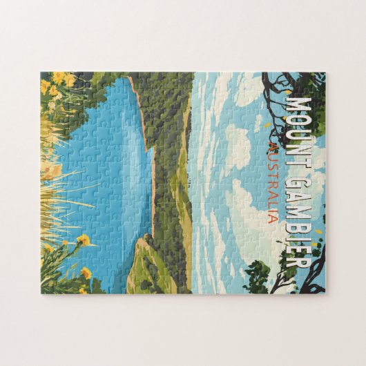 Mount Gambier Australia Reisen Vintag Puzzle (Horizontal)