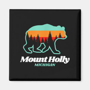 Mount Holly Michigan Skifahren Snowboarden Bär Magnet