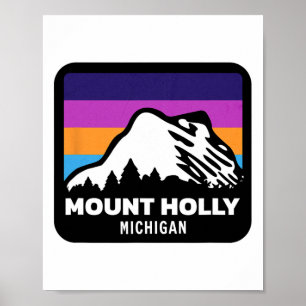 Mount Holly Michigan Skifahren Snowboarden Familie Poster
