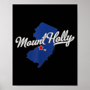 Mount Holly New Jersey Nj Karte  Poster