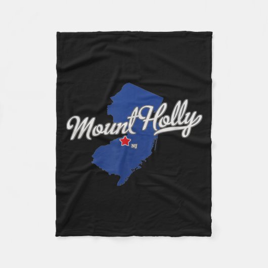 Mount Holly New Jersey Nj Map Fleecedecke (Vorderseite)