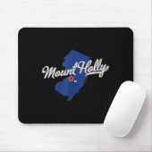 Mount Holly New Jersey Nj Map Mousepad (Mit Mouse)