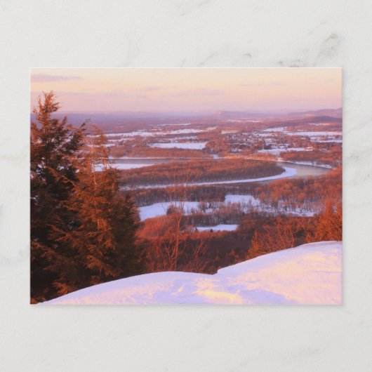 Mount Holyoke Winter Abend Postkarte (Vorderseite)