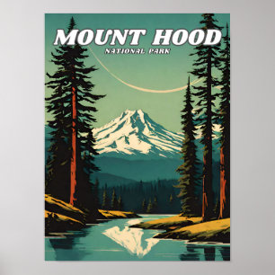 Mount Hood National Park Illustration Retro-Klasse Poster
