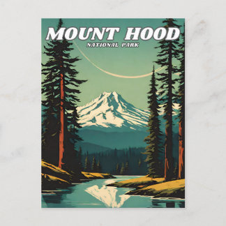 Mount Hood National Park Illustration Retro-Klasse Postkarte