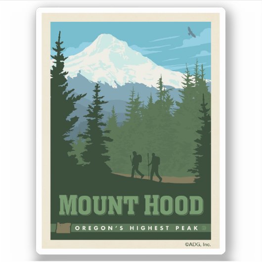 Mount Hood | Oregon Aufkleber (Vorderseite)