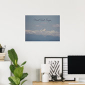 Mount Hood Oregon Blue Clouds Foto Poster (Heimbüro)