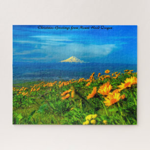 Mount Hood Oregon.Christmas Grüße Puzzle
