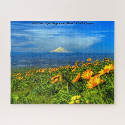 Mount Hood Oregon.Christmas Grüße Puzzle (Horizontal)