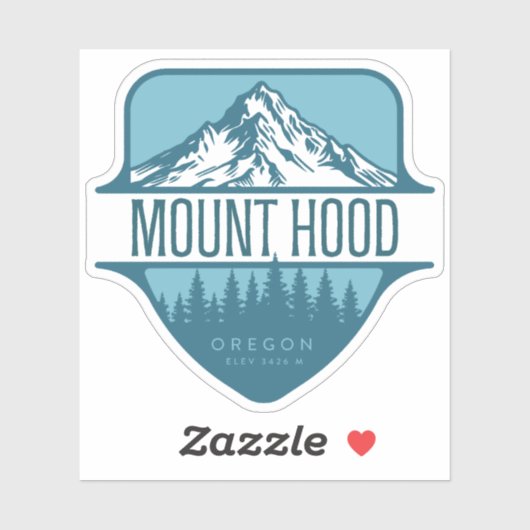 Mount Hood Oregon Mountain Wappen Design Aufkleber (Blatt)