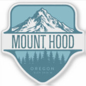 Mount Hood Oregon Mountain Wappen Design Aufkleber (Vorderseite)