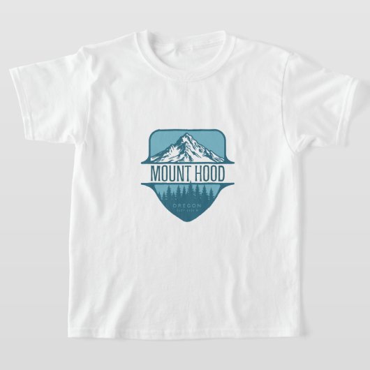 Mount Hood Oregon Mountain Wappen Design T-Shirt (Ablage )