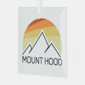 Mount Hood Oregon Retro Ornament Aus Glas (Vorderseite links)