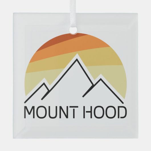 Mount Hood Oregon Retro Ornament Aus Glas (Vorderseite)