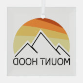 Mount Hood Oregon Retro Ornament Aus Glas (Rückseite)