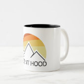 Mount Hood Oregon Retro Zweifarbige Tasse (VorderseiteRechts)