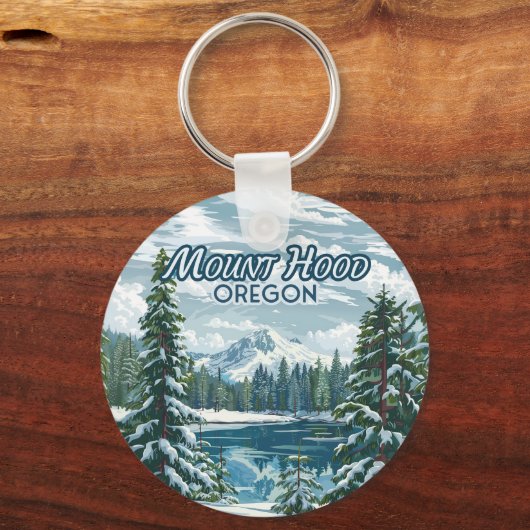 Mount Hood Oregon Ski Pazifik Nordwestwinter Schlüsselanhänger (Rückseite)