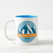 Mount Hood Oregon Stars Moon Zweifarbige Tasse (Links)