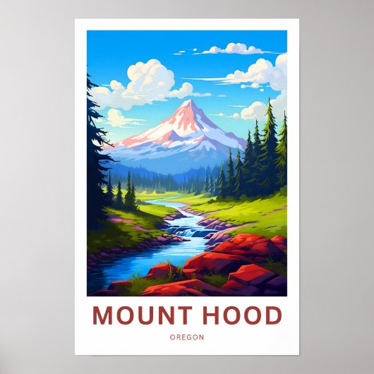Mount Hood Oregon Travel Print Poster (Vorne)