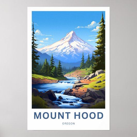 Mount Hood Oregon Travel Print Poster (Vorne)