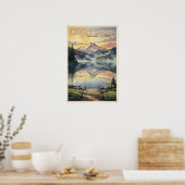 Mount Hood Oregon Vintage Reise Poster (Küche)
