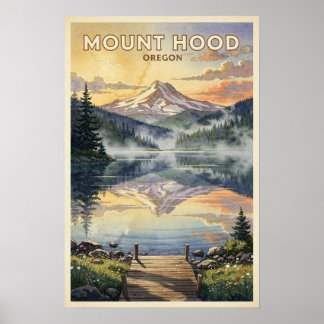 Mount Hood Oregon Vintage Reise Poster