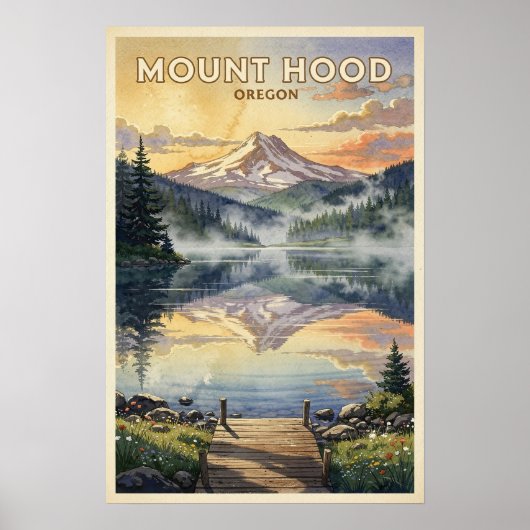 Mount Hood Oregon Vintage Reise Poster (Vorne)