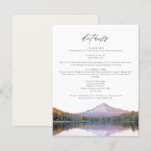 MOUNT HOOD Watercolor Wedding Details Card
