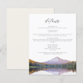 MOUNT HOOD Watercolor Wedding Details Card Einladung
