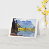 Mount Hotaka, Hiroshi Yoshida, Woodcut Karte (Gelbe Blume)