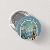 Mount Hutt Neuseeland Skigebiet Souvenir Button (Vorne & Hinten)