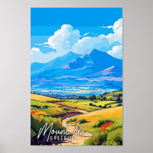 Mount Ida Greece: Vintage-Illustration Poster (Vorne)